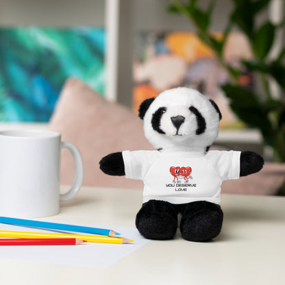 Adorable Stuffed Animals with 'You Deserve Love' Tee - Arctic Threadworks