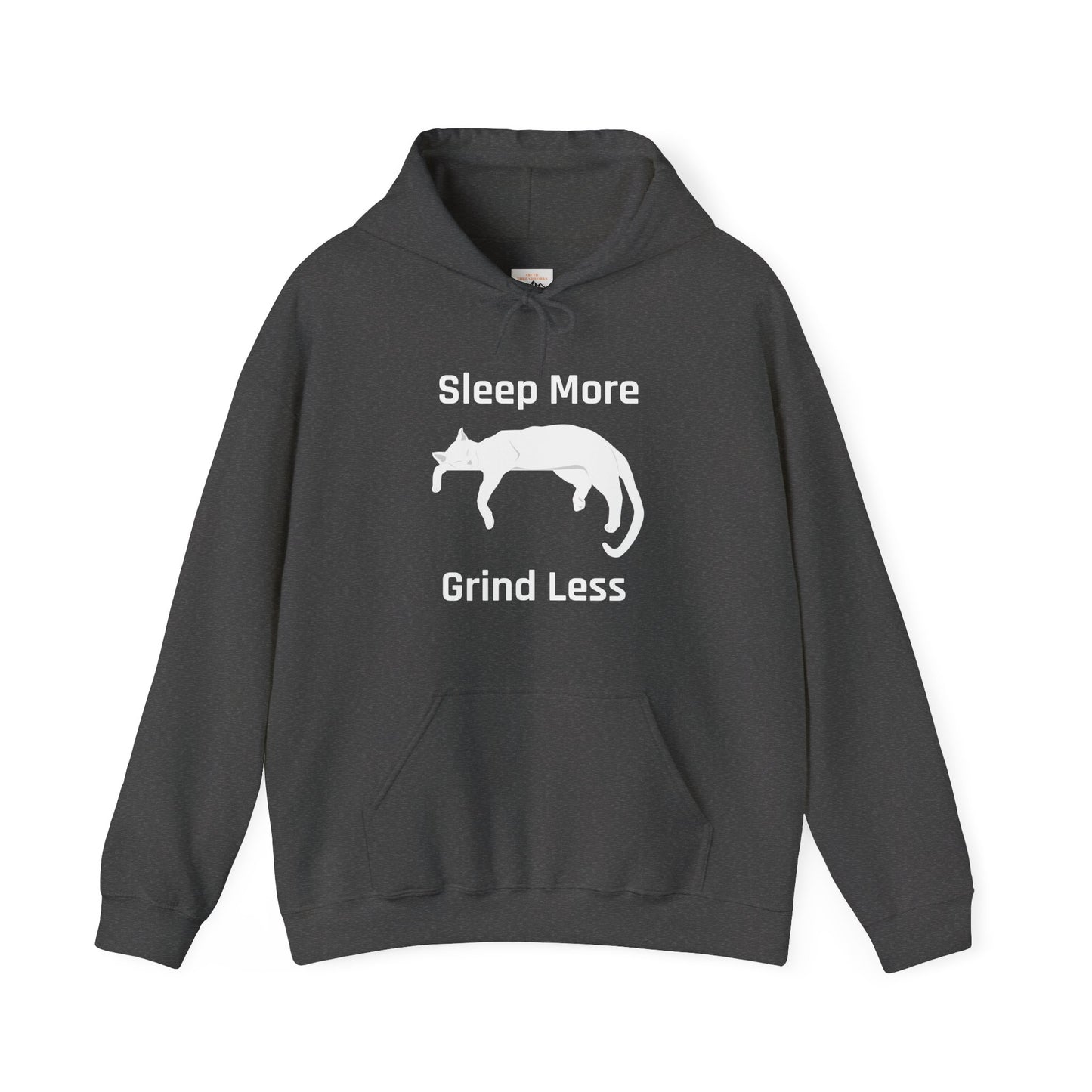 Sleep More Grind Less Hooded Sweatshirt - Cozy Unisex Hoodie for Cat Lovers - Arctic Threadworks