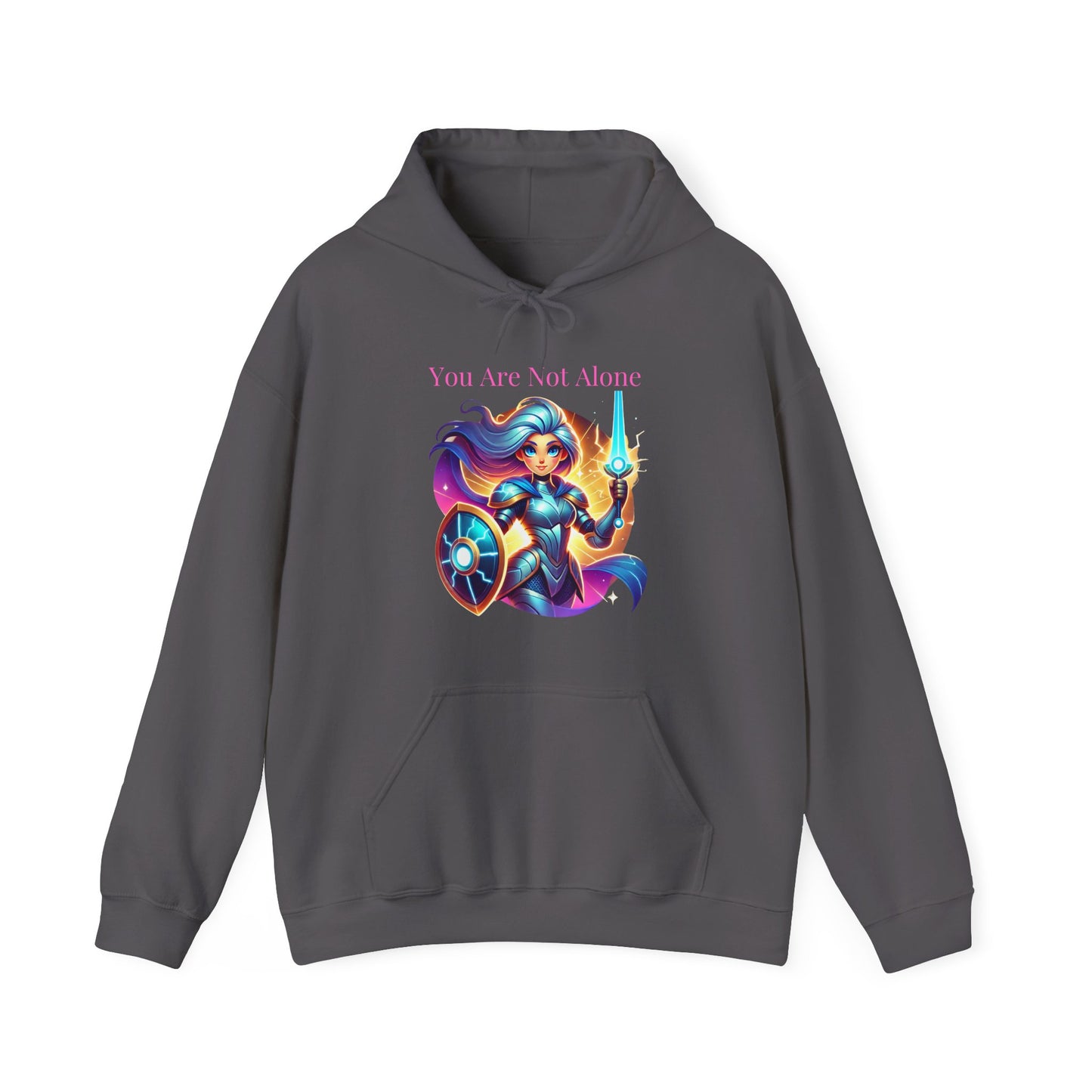 Hooded Sweatshirt with 'you are not alone' Design - Arctic Threadworks