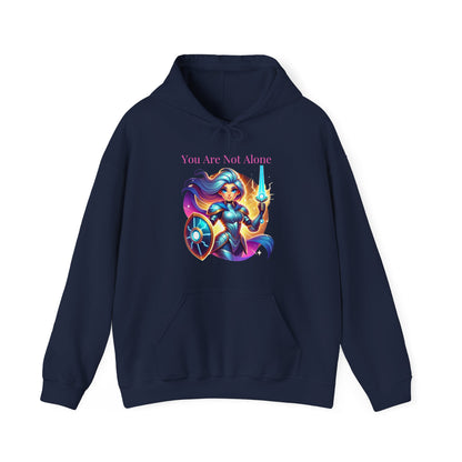 Hooded Sweatshirt with 'you are not alone' Design - Arctic Threadworks