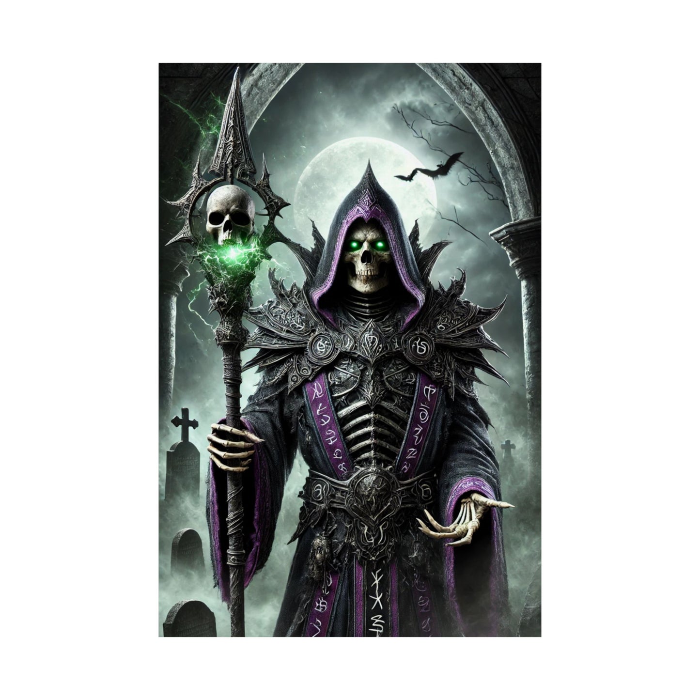 Gothic Skull Sorcerer Poster - Arctic Threadworks