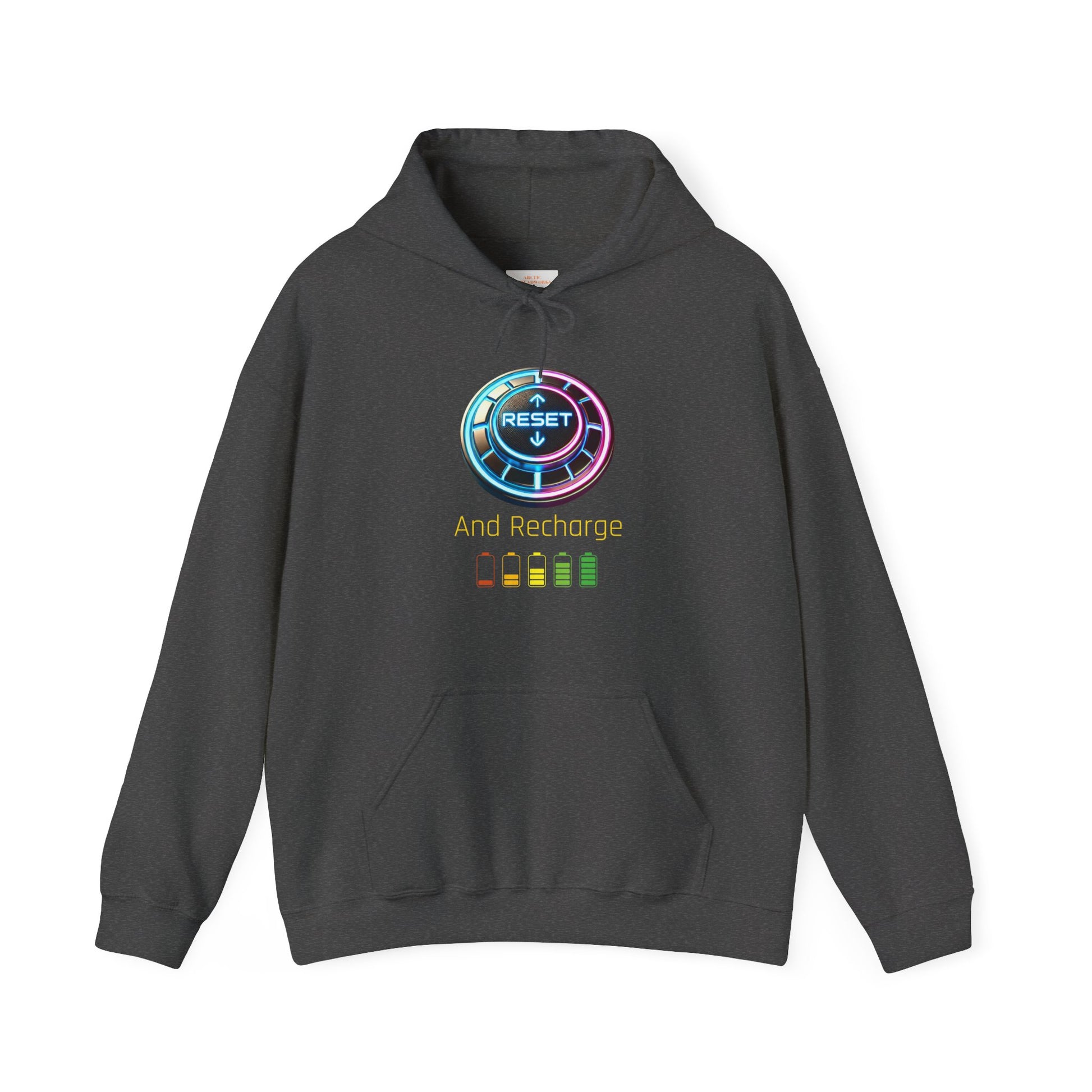 Reset and Recharge Graphic Hoodie for Relaxation - Arctic Threadworks