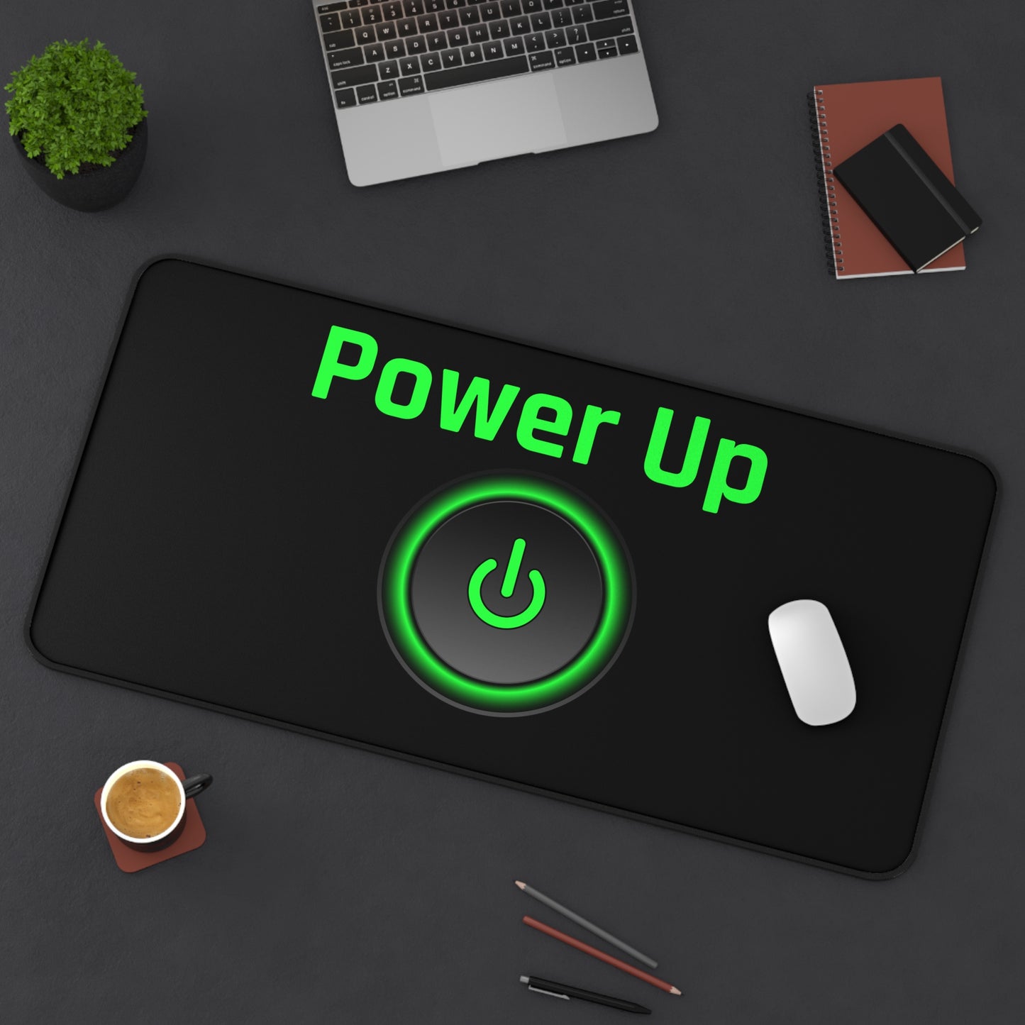 Power Up Desk Mat - Energizing Office Accessory for Gamers & Professionals