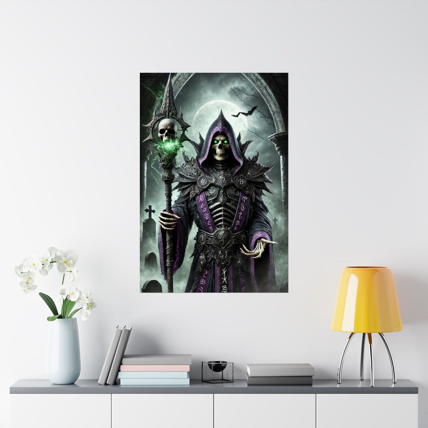 Gothic Skull Sorcerer Poster - Arctic Threadworks