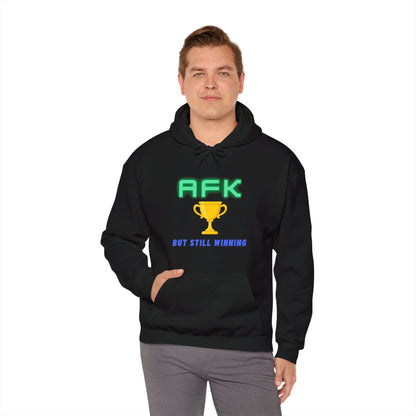 AFK But Still Winning Hoodie - Unisex Heavy Blend Sweatshirt for Gamers - Arctic Threadworks