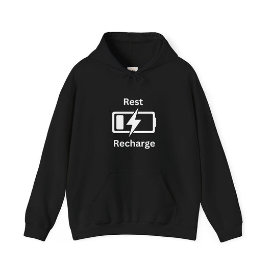 Rest Recharge Hoodie - Unisex Heavy Blend Sweatshirt for Relaxation - Arctic Threadworks