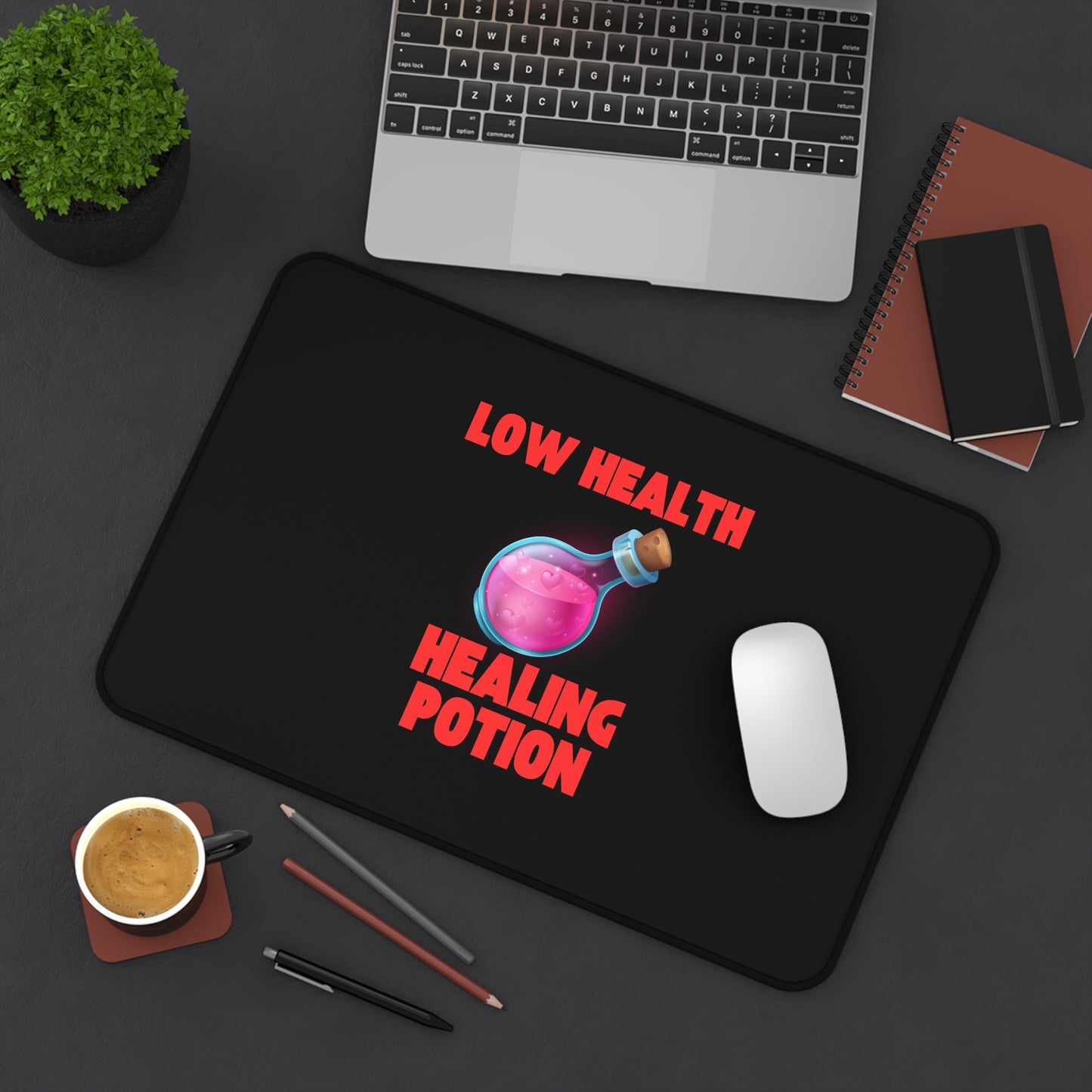 🩸 Low Health Healing Potion Gaming Desk Mat – Stay in the Game!