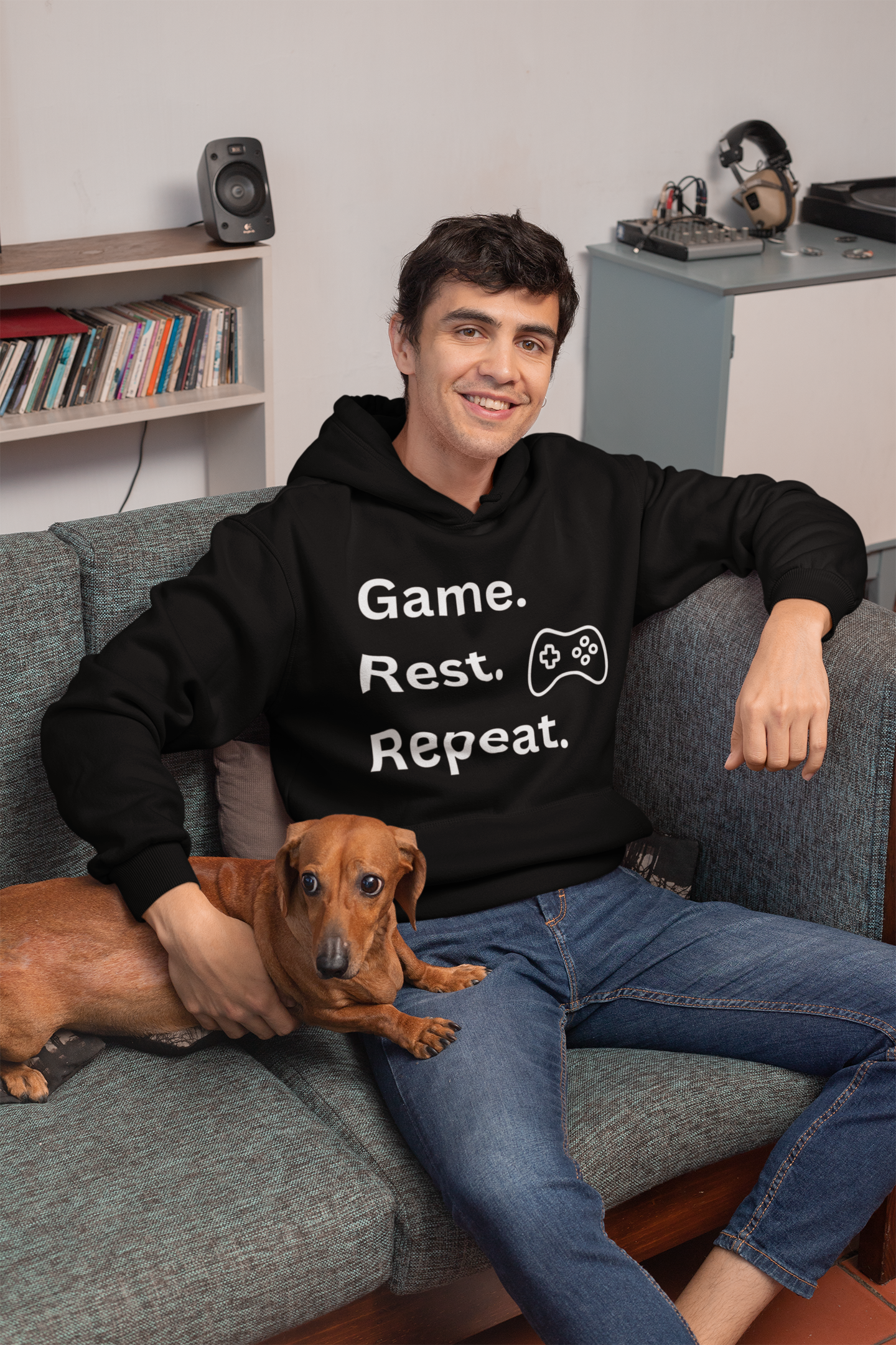 Gamer Sweatshirt - Game Rest Repeat Hoodie for Gaming Enthusiasts - Arctic Threadworks