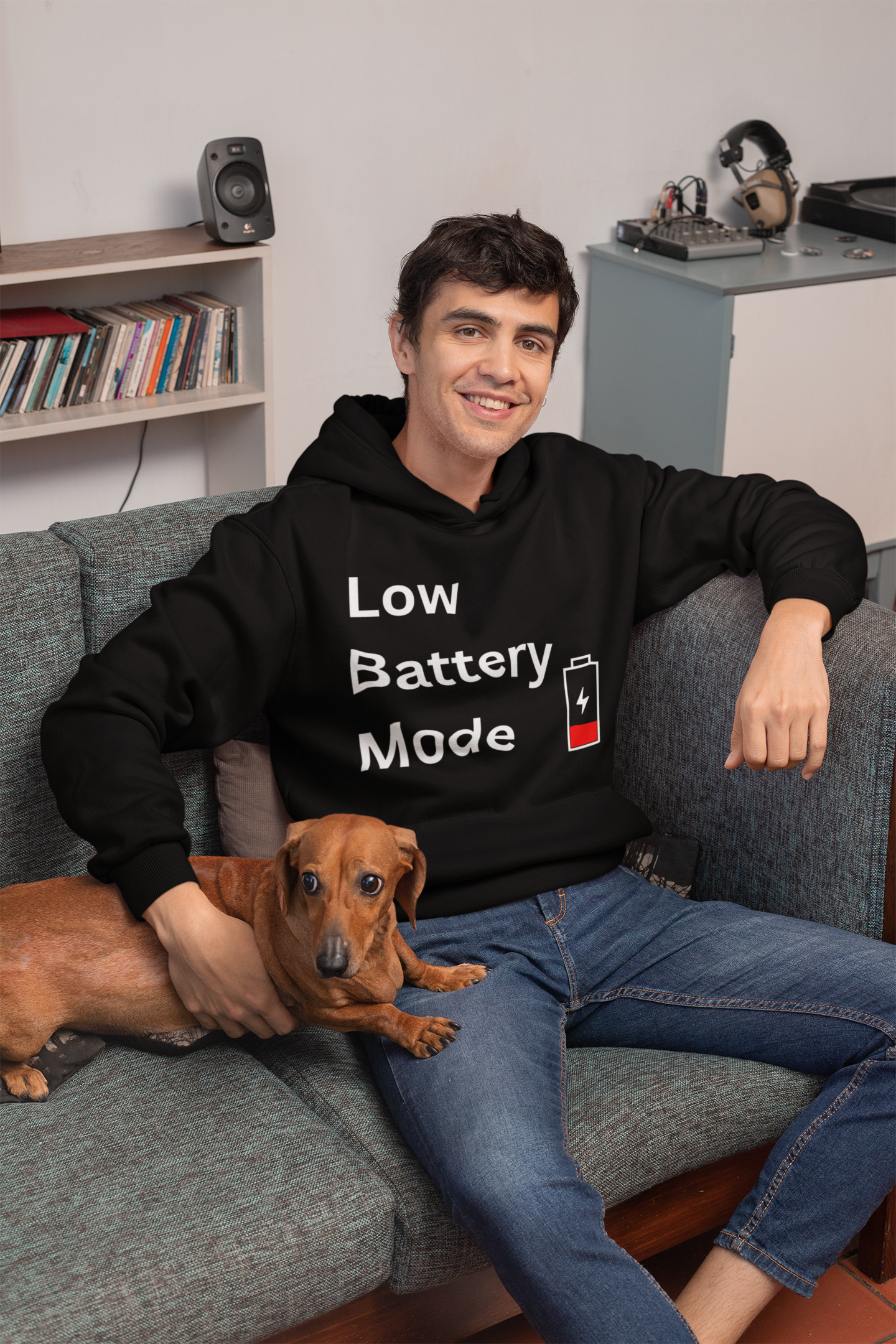 Low Battery Mode Hoodie - Unisex Heavy Blend™ Sweatshirt for Tech Lovers - Arctic Threadworks