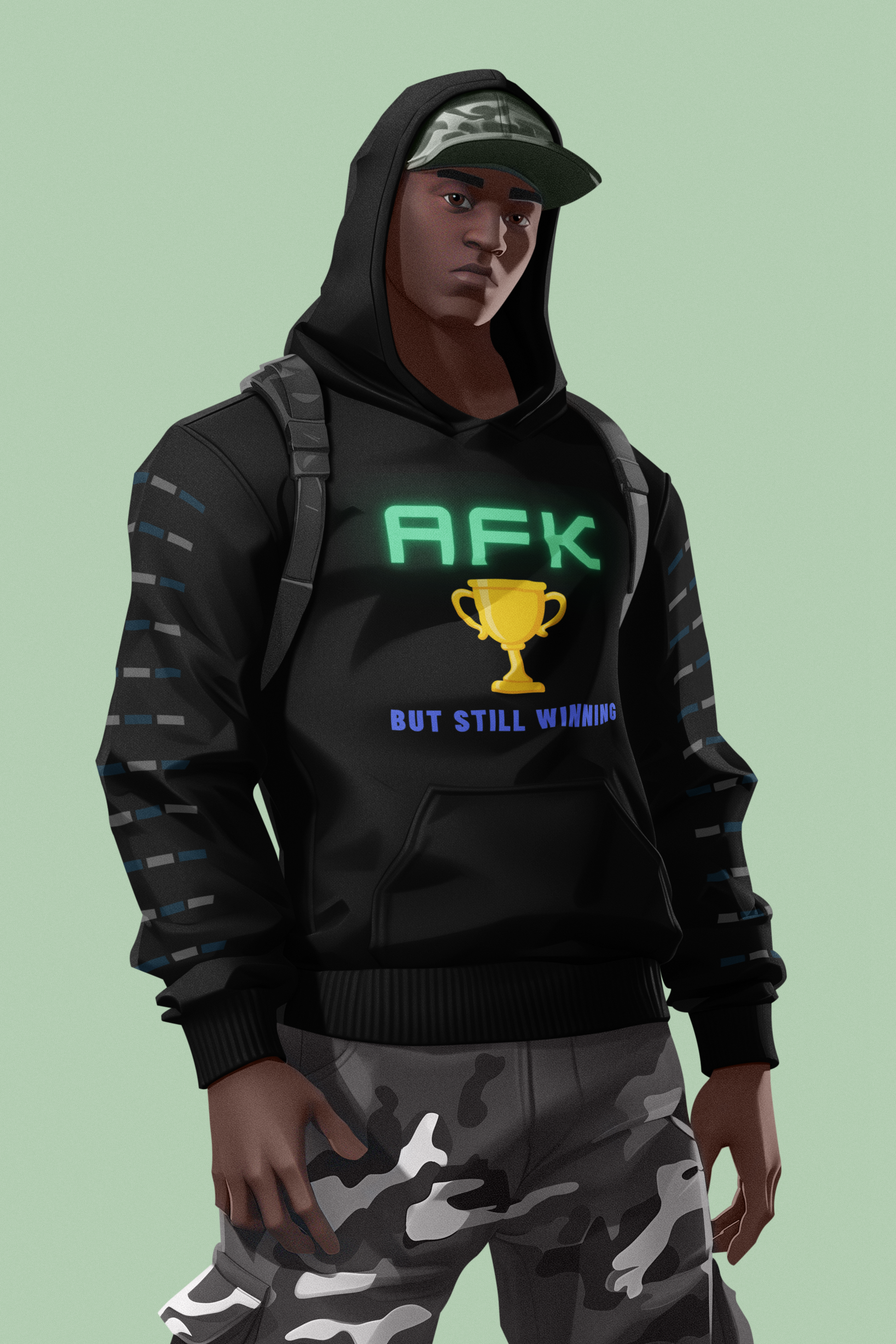 AFK But Still Winning Hoodie - Unisex Heavy Blend Sweatshirt for Gamers - Arctic Threadworks