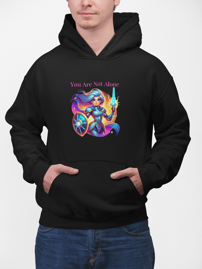 Hooded Sweatshirt with 'you are not alone' Design - Arctic Threadworks