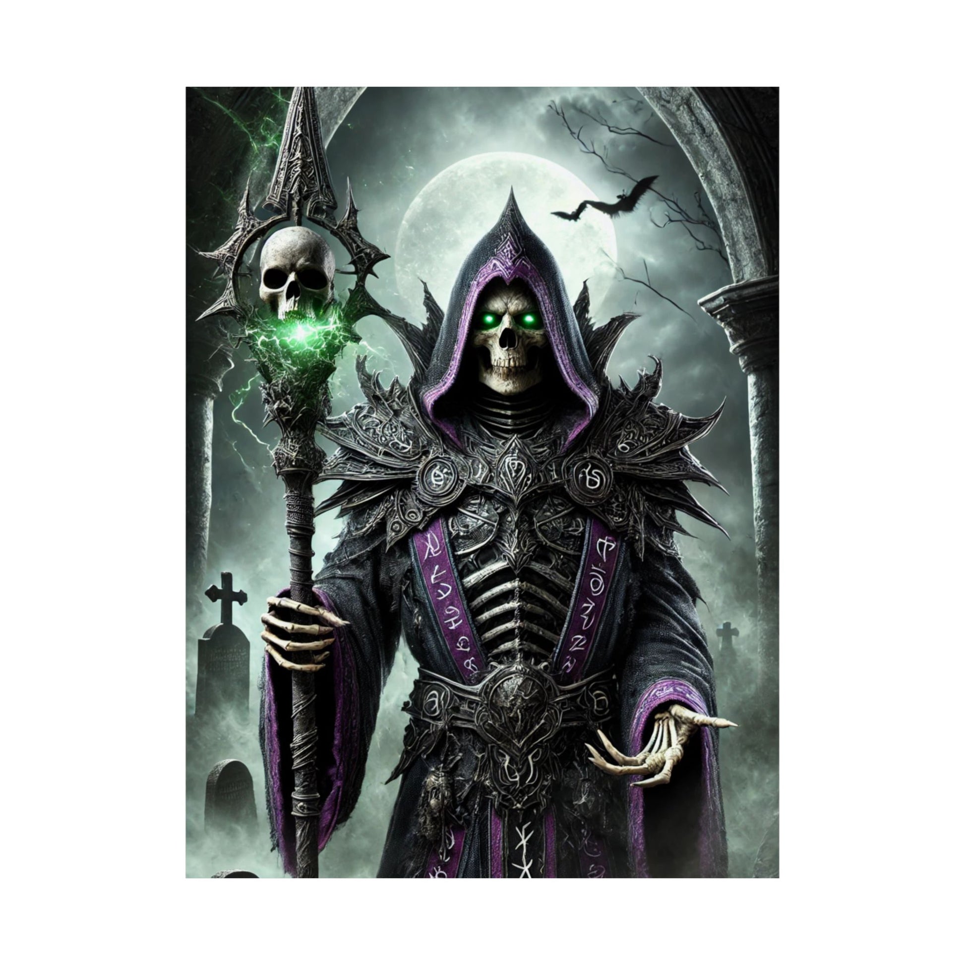 Gothic Skull Sorcerer Poster - Arctic Threadworks