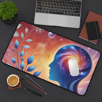 Cosmic Dream Desk Mat - Colorful Galaxy Design for Home Office