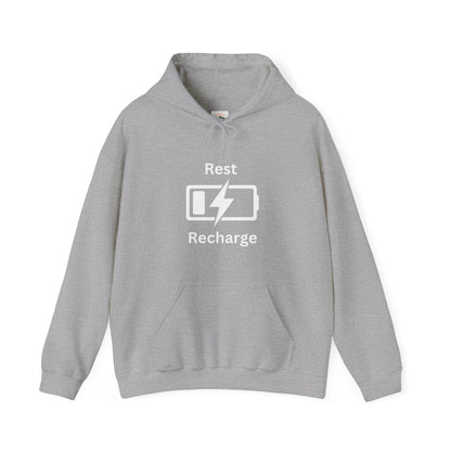 Rest Recharge Hoodie - Unisex Heavy Blend Sweatshirt for Relaxation - Arctic Threadworks