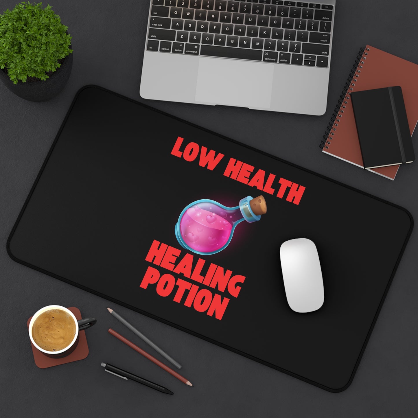 🩸 Low Health Healing Potion Gaming Desk Mat – Stay in the Game!