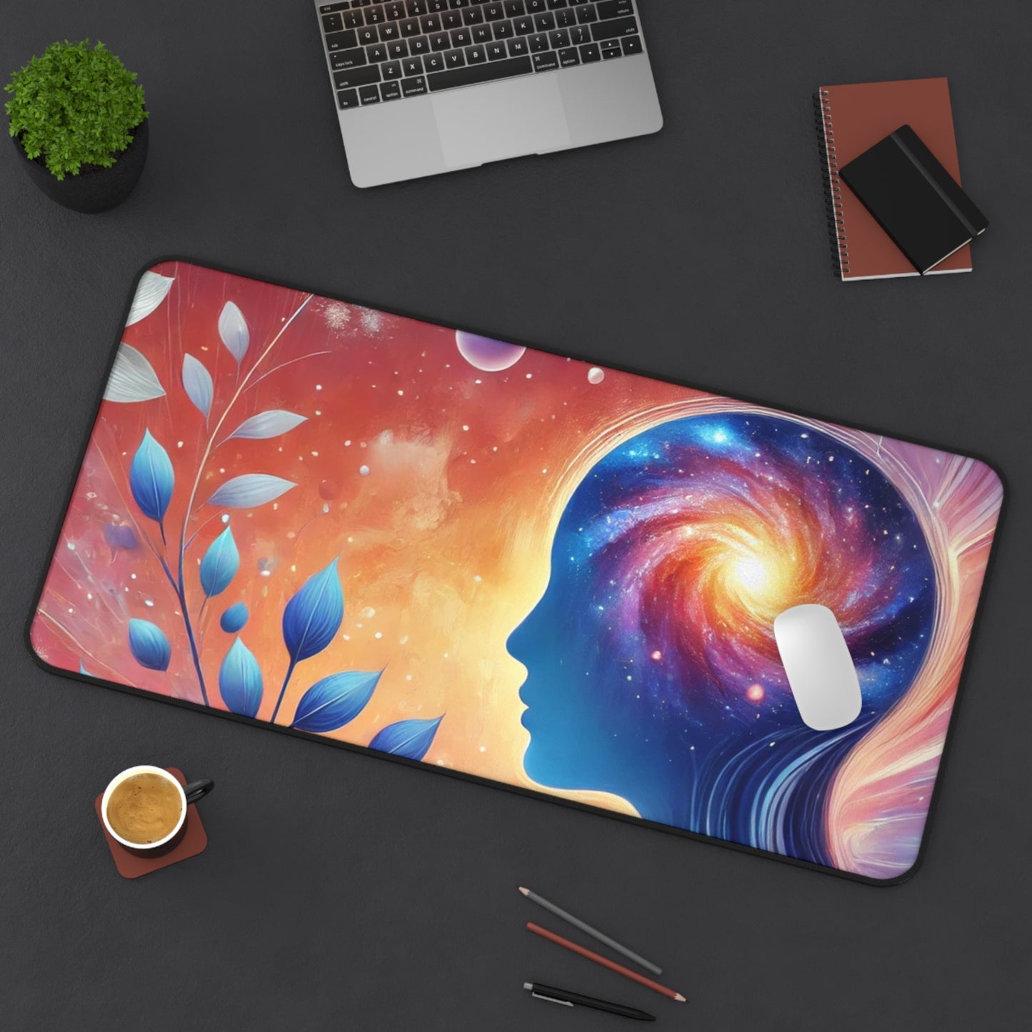 Cosmic Dream Desk Mat - Colorful Galaxy Design for Home Office