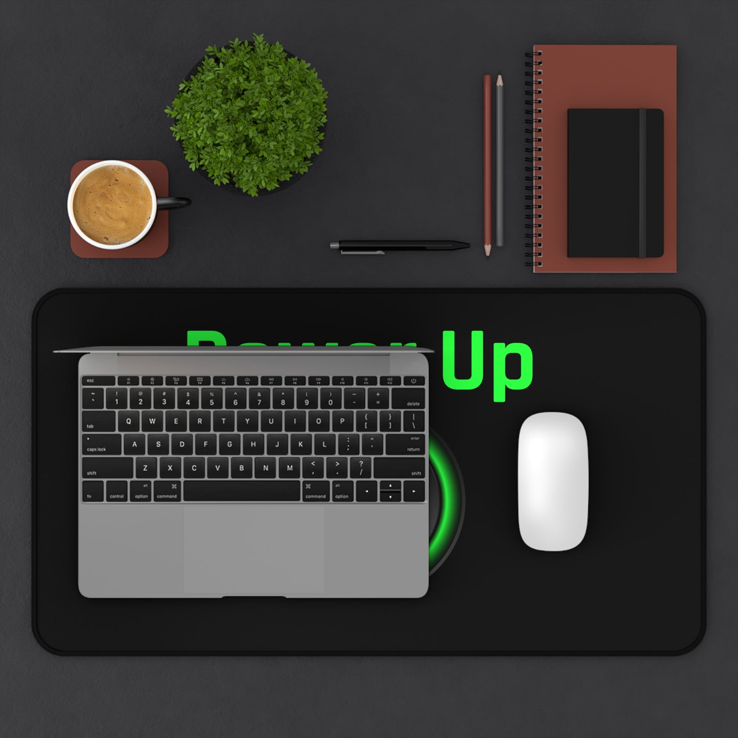 Power Up Desk Mat - Energizing Office Accessory for Gamers & Professionals